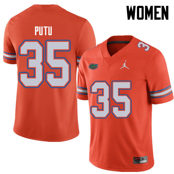 Jordan Brand Women #35 Joseph Putu Florida Gators College Football Jerseys Sale-Orange